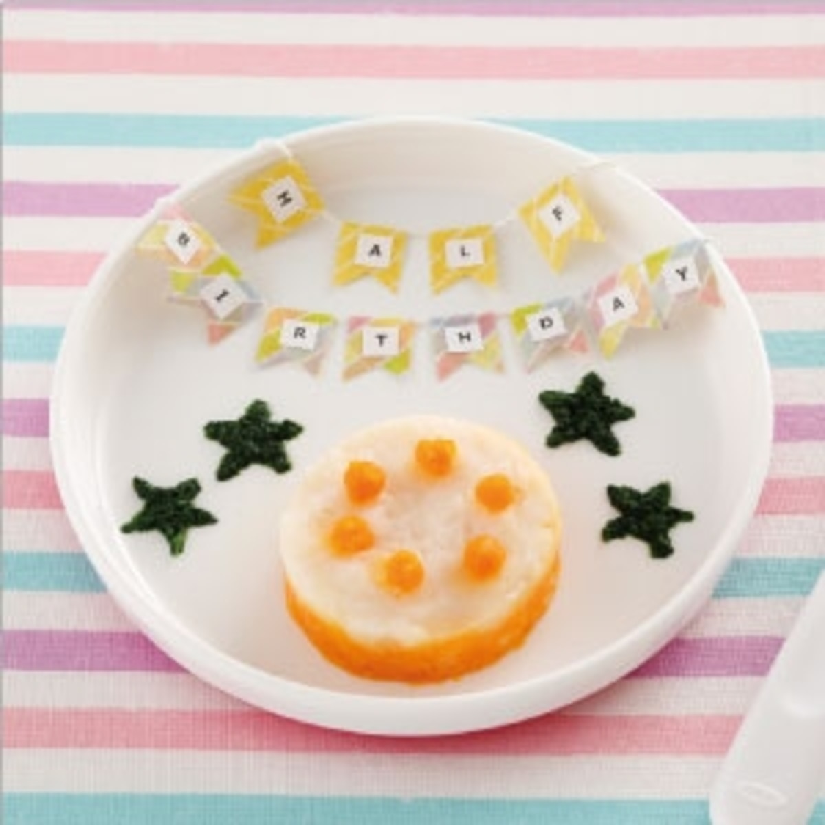 離乳食初期 簡単可愛い ハーフバースデープレート レシピ 作り方 By 蒸せるミキサー Beaba ベアバ のベビークック 楽天レシピ 離乳食初期 簡単可愛い ハーフバースデープレート レシピ 作り方 By 蒸せるミキサー Beaba ベアバ のベビークック 楽天レシピ